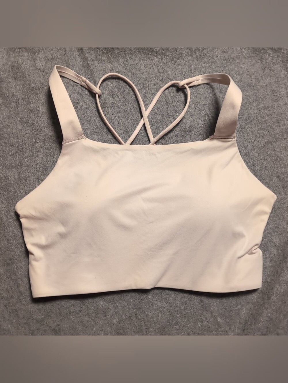 Nike Womens Sports Bra Strappy Back Padded Light Pink Nude Size Small S